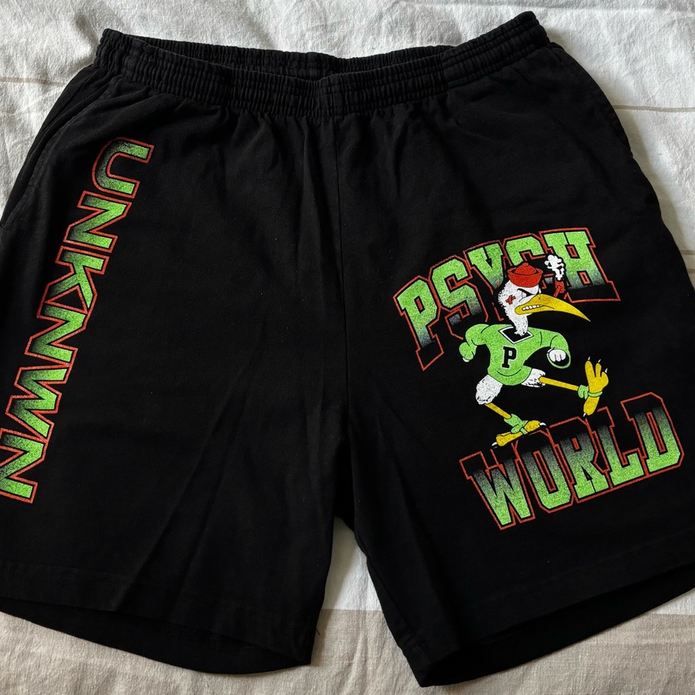 UM UNKNWN Psych World University of Miami shorts sz L